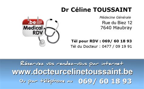 Dr Celine Toussaint, Antoing .